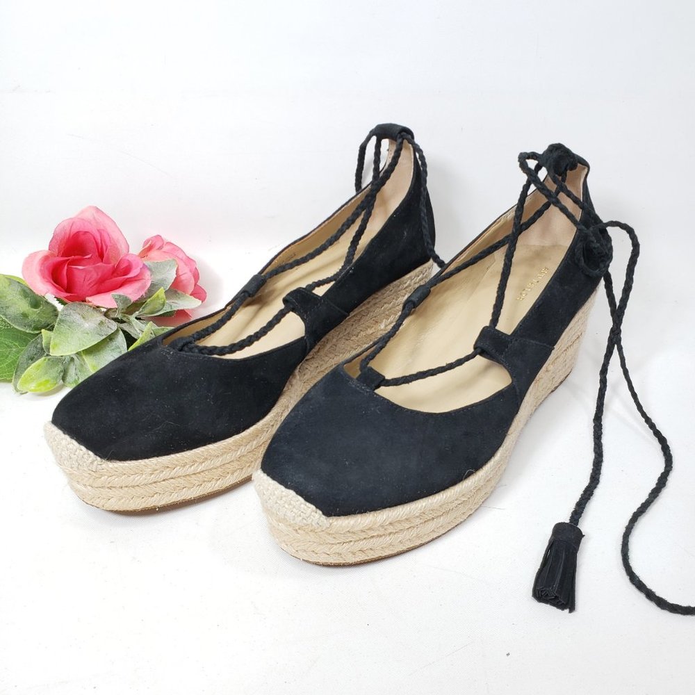 Ann Taylor Lace Up espadrille platform shoes, 7